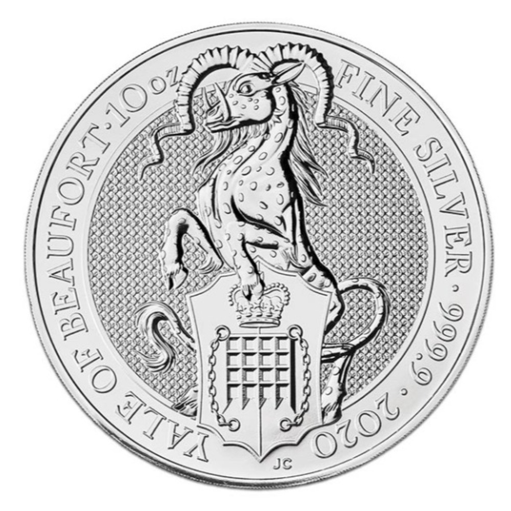 2020 British Queen's Beast Yale of Beaufort 2 oz .9999 Silver BU Coin